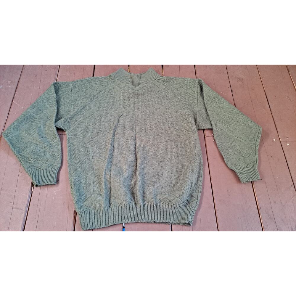 Vintage Rose Green Pullover Sweater Size M Made in USA